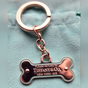 Tiffany & Co. Blue Enamel Dog Bone Keychain Charm